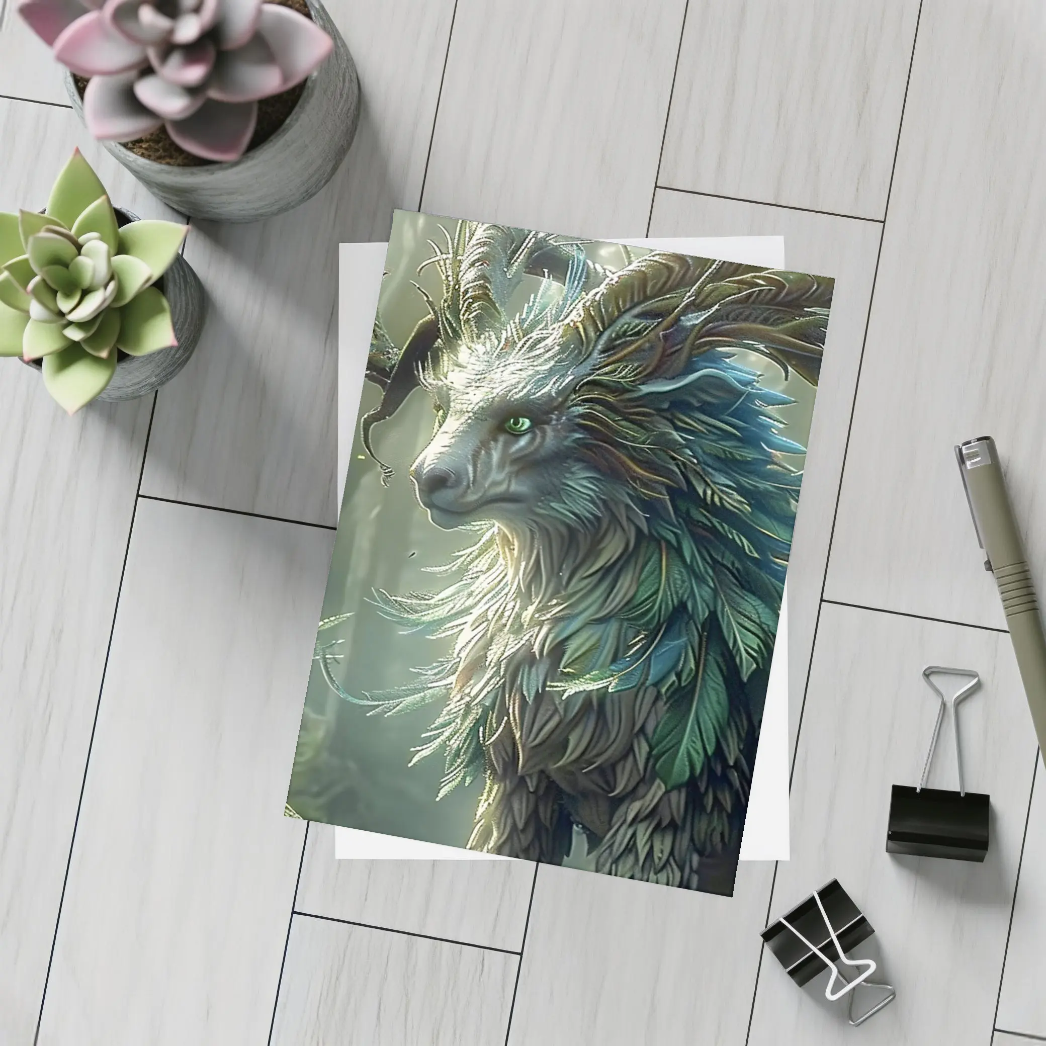 Forest Spirit Creature Misty Ancient Woods – Postcards