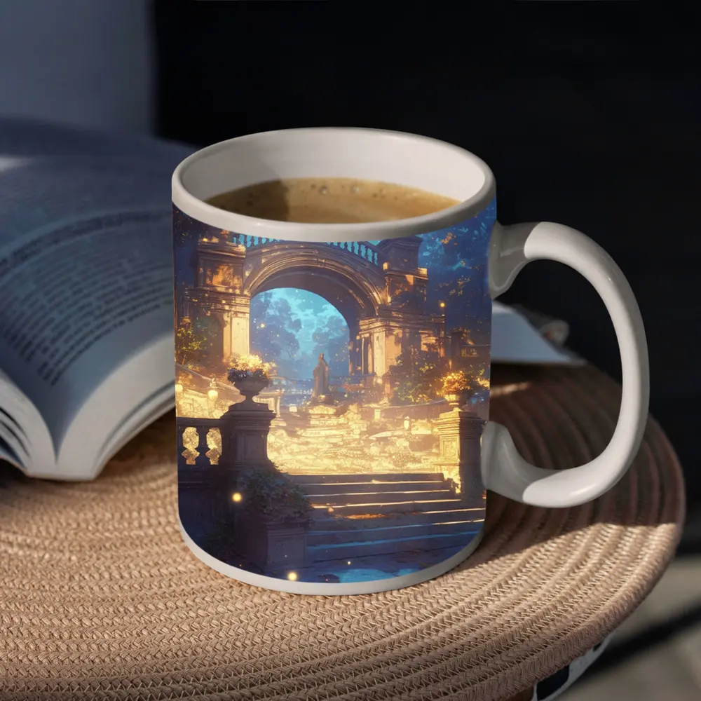 Fantasy Garden Archway Glowing Night Forest – Mugs