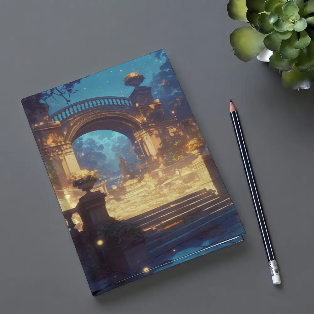 Fantasy Garden Archway Glowing Night Forest – Notebooks