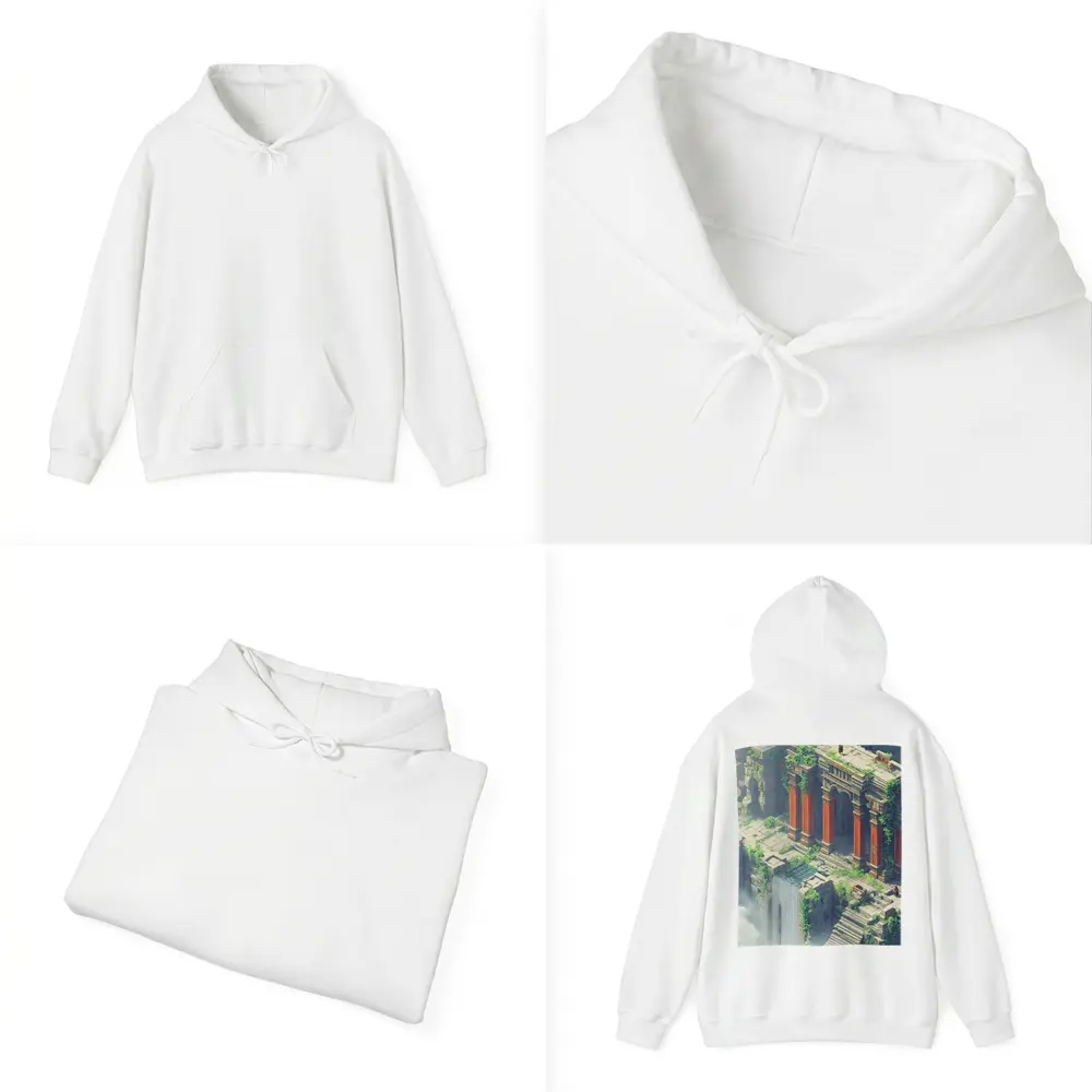 Ancient Fantasy Temple Ruins With Dragon – Hoodies