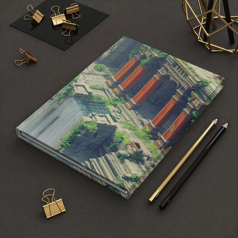 Ancient Fantasy Temple Ruins With Dragon – Notebooks