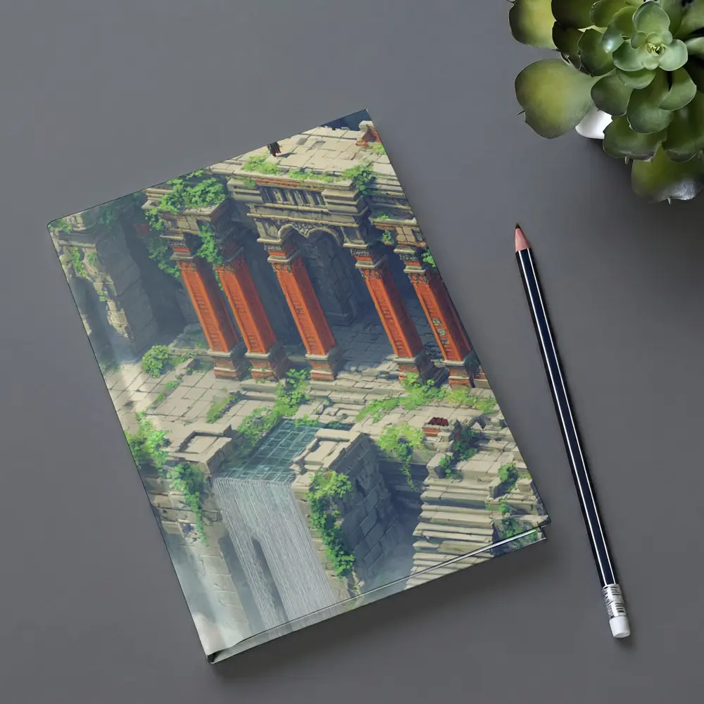 Ancient Fantasy Temple Ruins With Dragon – Notebooks