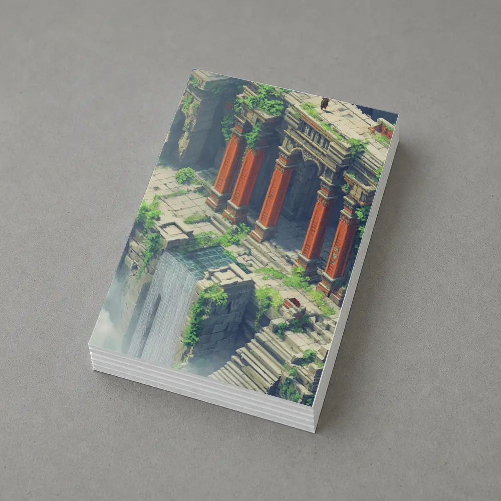 Ancient Fantasy Temple Ruins With Dragon – Postcards