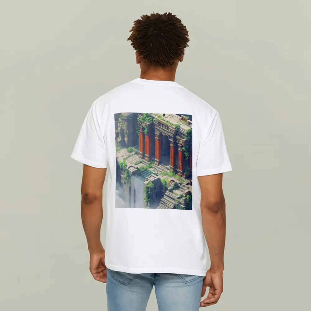 Ancient Fantasy Temple Ruins With Dragon – T-Shirts
