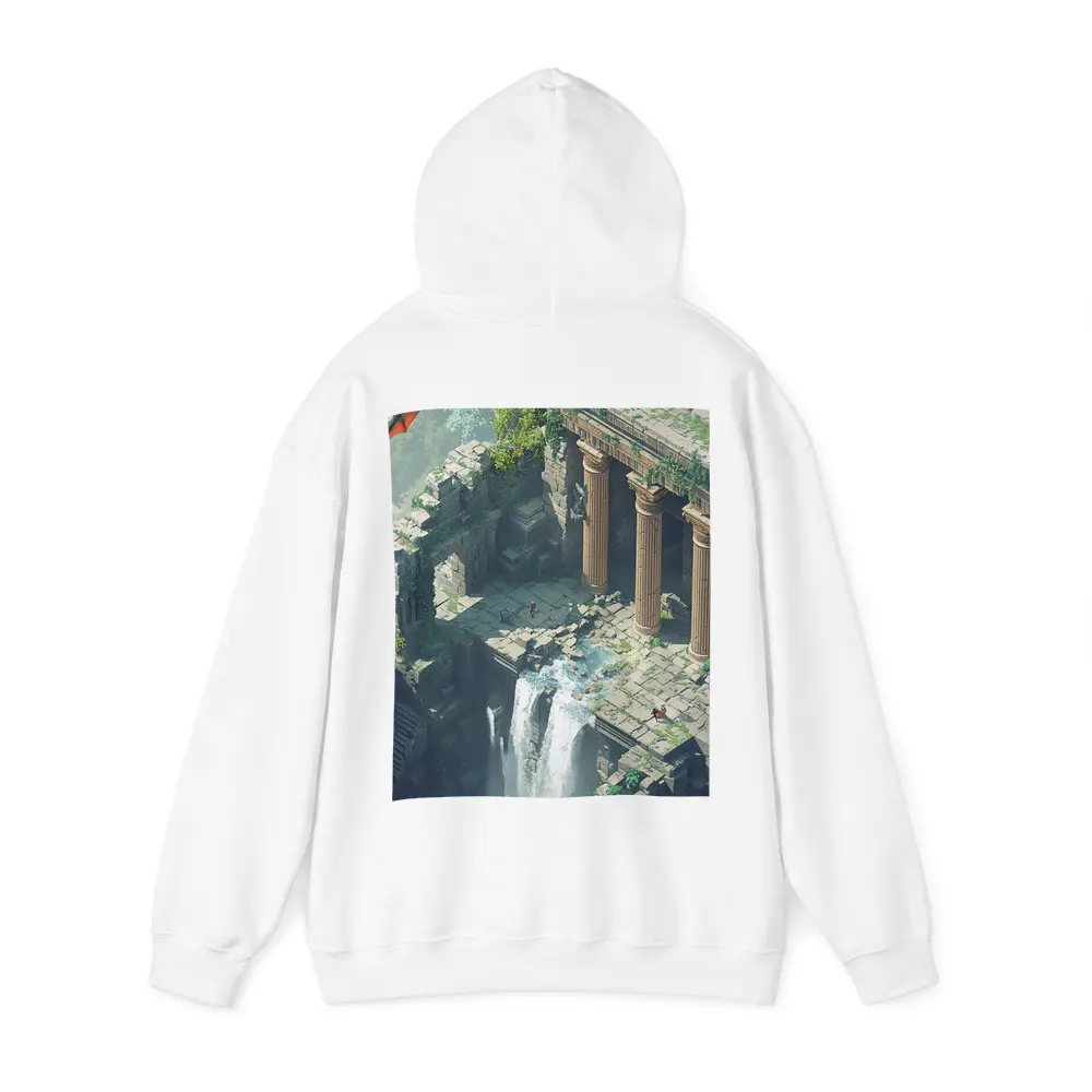 Fantasy Dragon Ancient Ruins Waterfall Scene – Hoodies