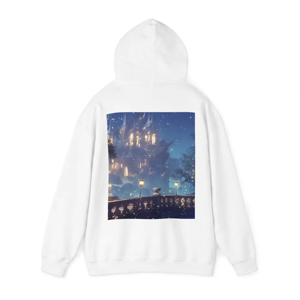 Fantasy Castle Night Glowing Fireflies Forest – Hoodies