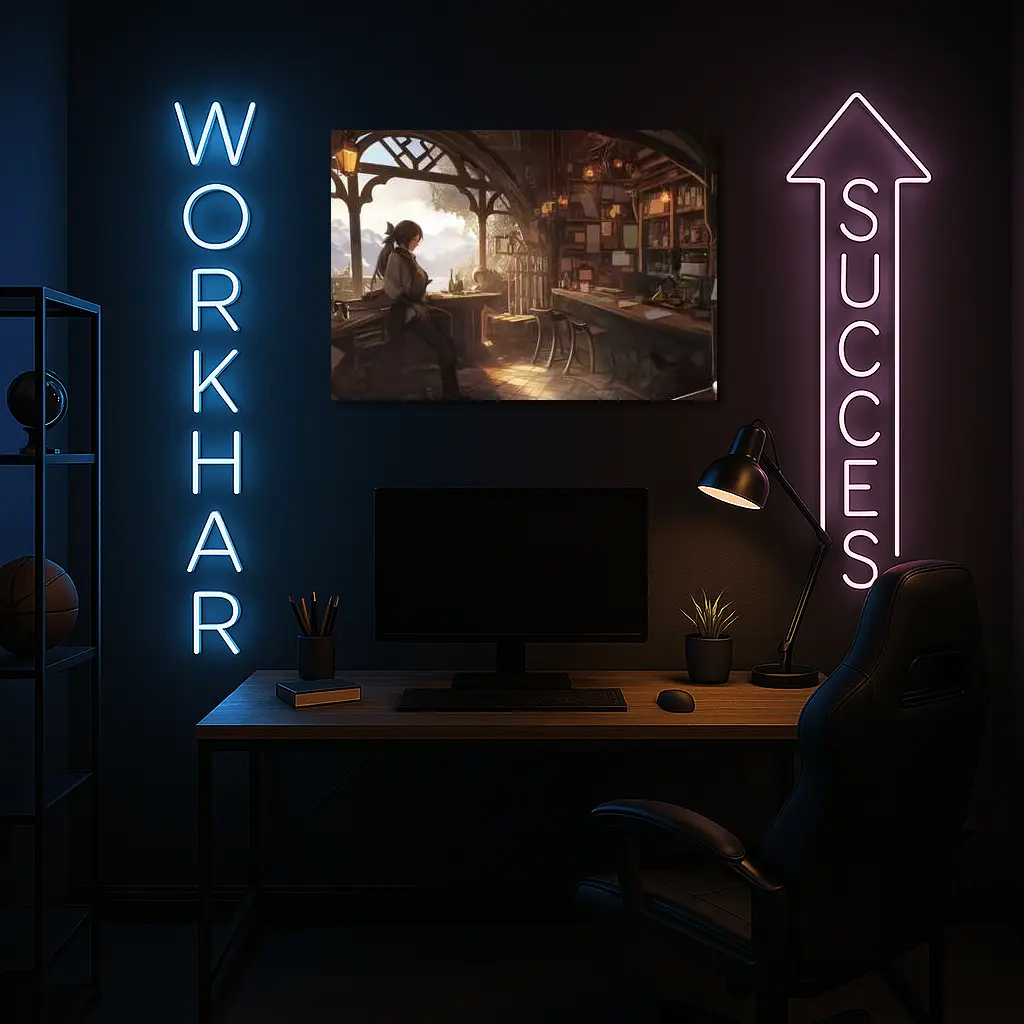 Fantasy Tavern Bar Scene Anime Art – Wall Art