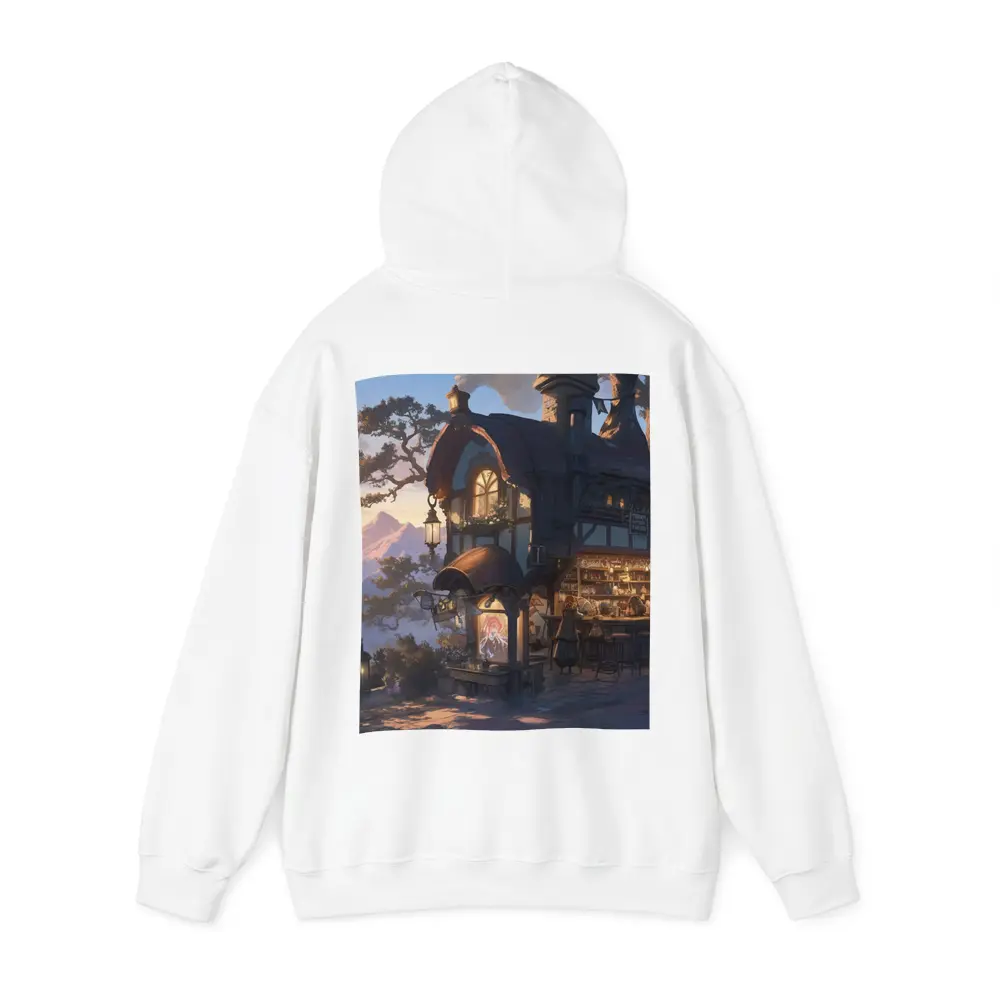 Fantasy Tavern Glowing Mountain Sunset Anime – Hoodies