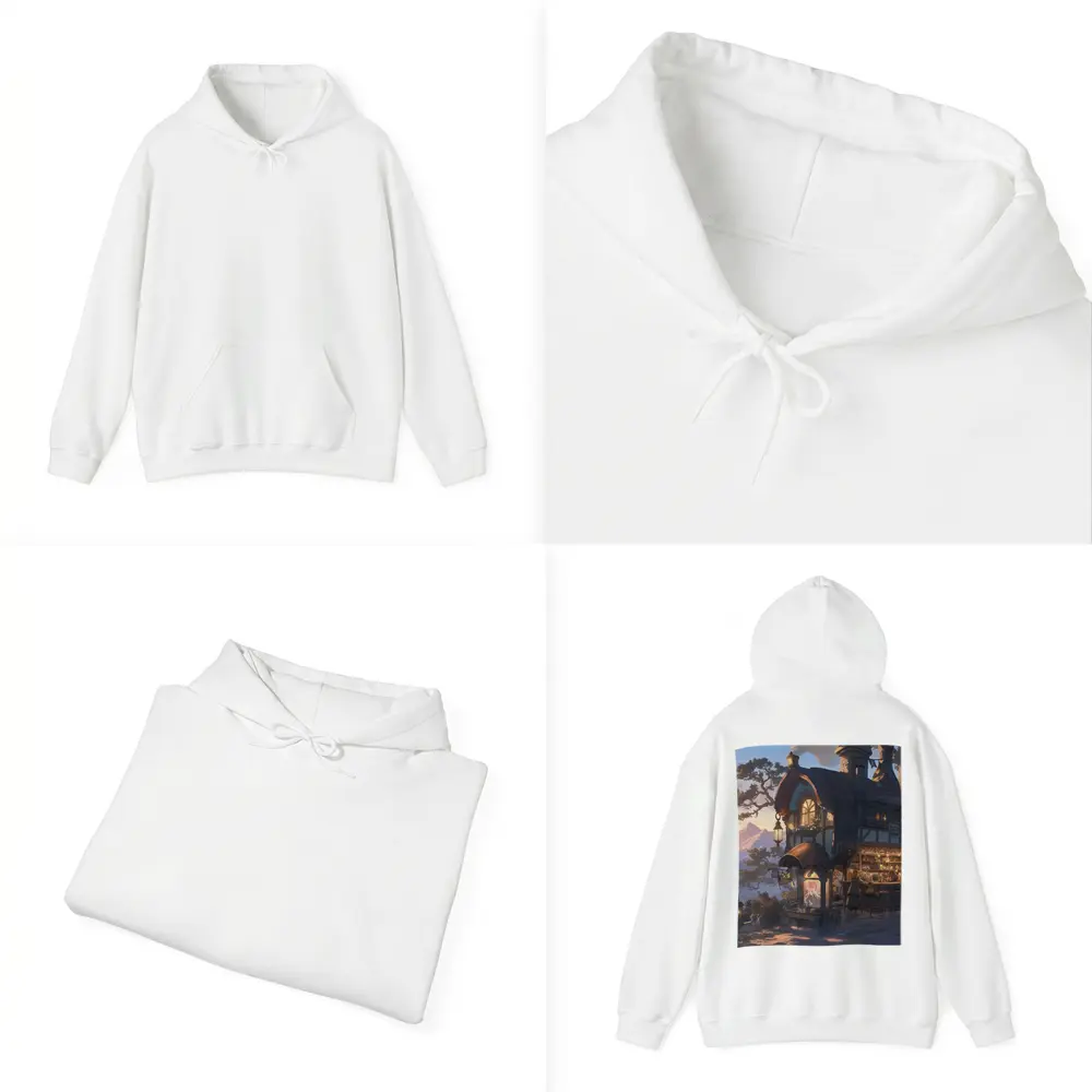Fantasy Tavern Glowing Mountain Sunset Anime – Hoodies