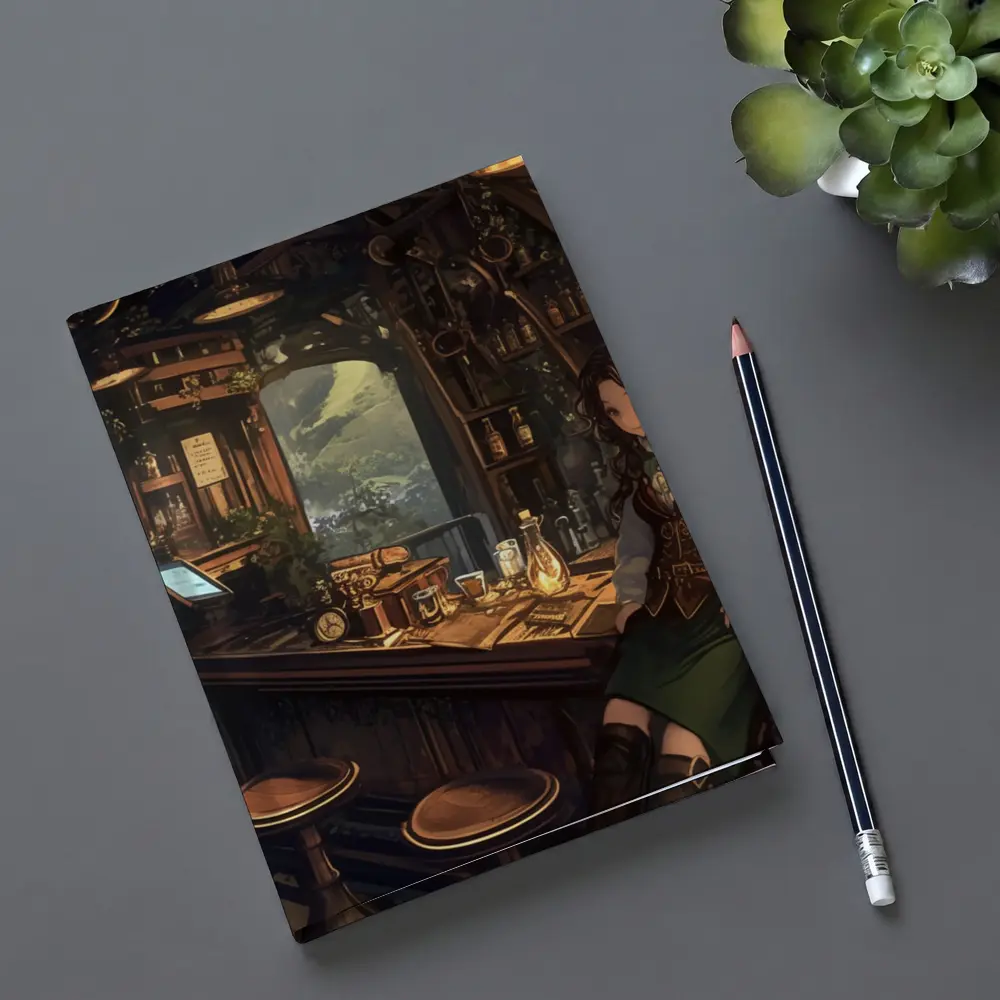 Anime Elf Girl Fantasy Tavern Mountain View – Notebooks