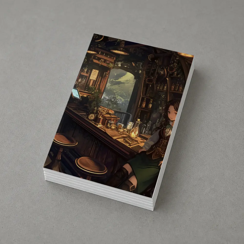 Anime Elf Girl Fantasy Tavern Mountain View – Postcards