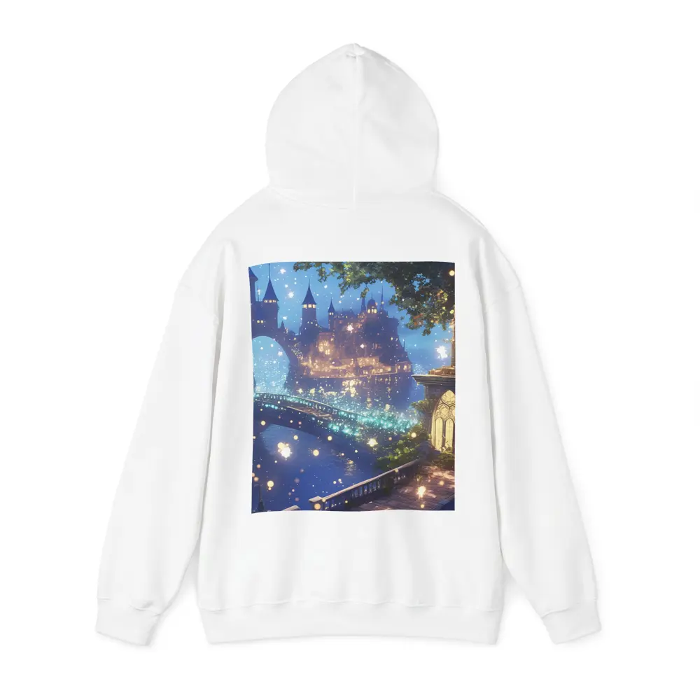 Fantasy Castle City Glowing Night Bridge – Hoodies