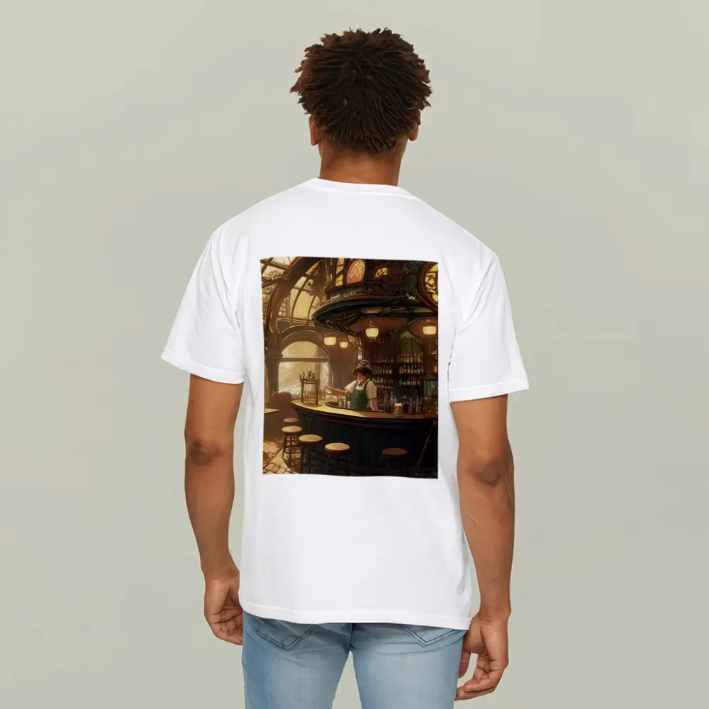 Anime Bar Interior Steampunk Cozy Scene – T-Shirts