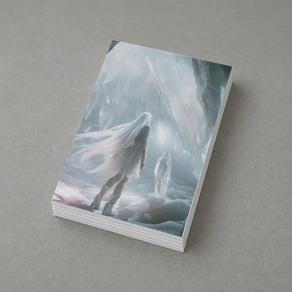 White Crystal Cave Fantasy Girl Art – Postcards