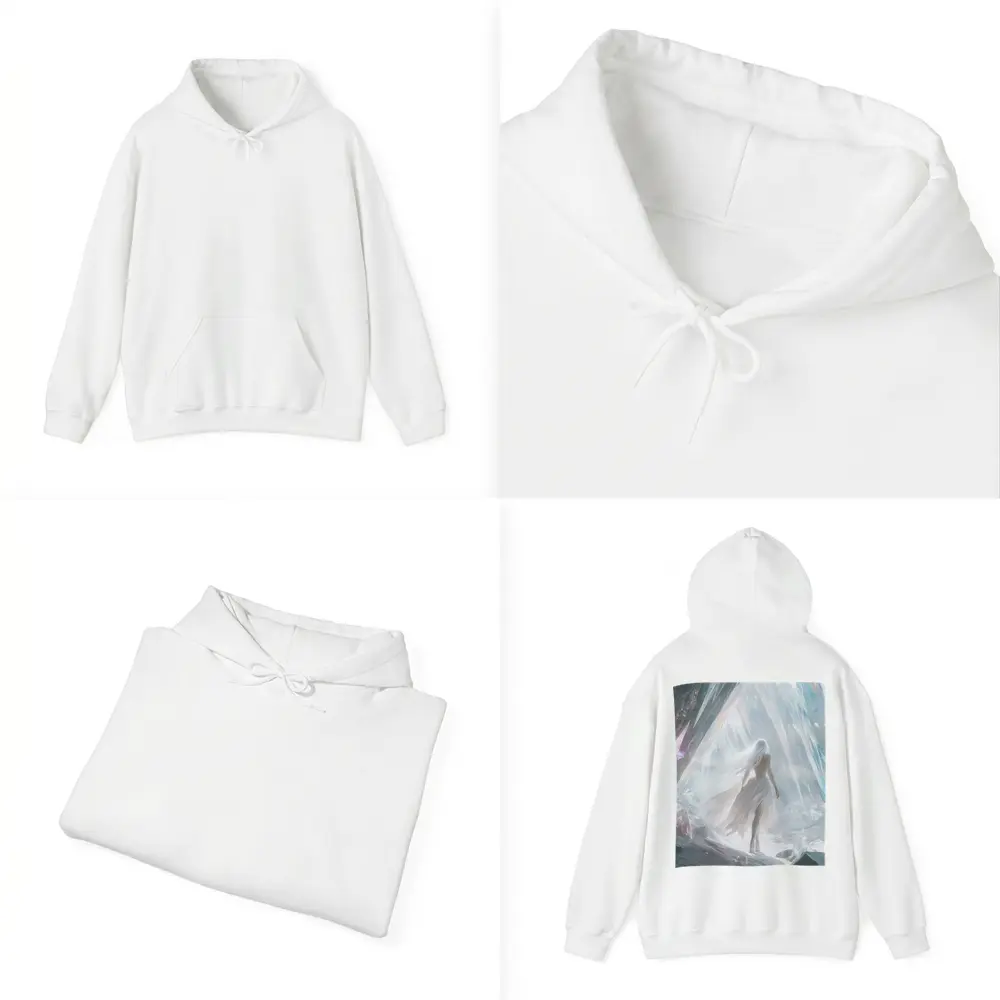 White Dress Woman Crystal Cave Fantasy Art – Hoodies