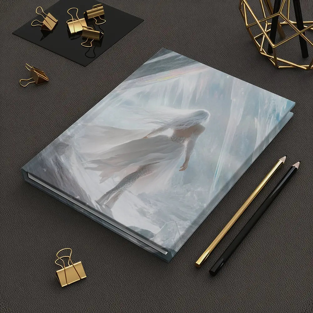 White Dress Woman Crystal Cave Fantasy Art – Notebooks
