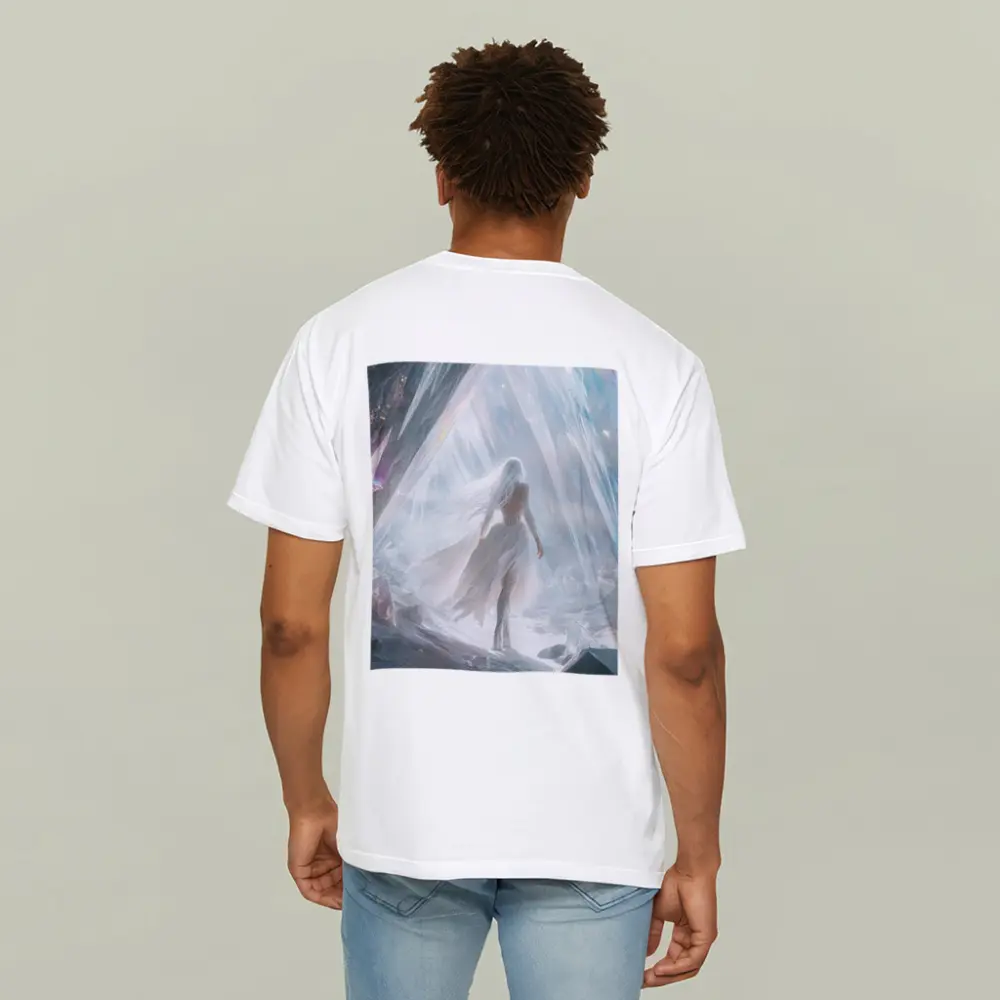 White Dress Woman Crystal Cave Fantasy Art – T-Shirts