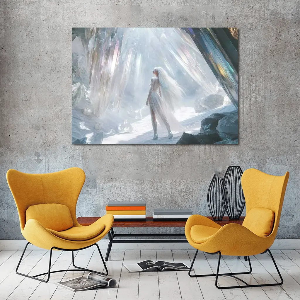 Ice Queen Fantasy Woman Crystal Cave Art – Wall Art