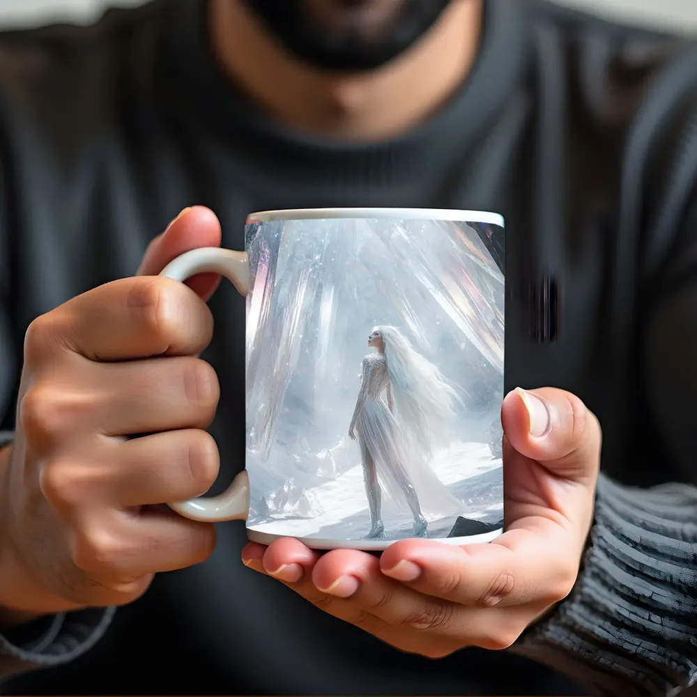 Ice Queen Fantasy Woman Crystal Cave Art – Mugs
