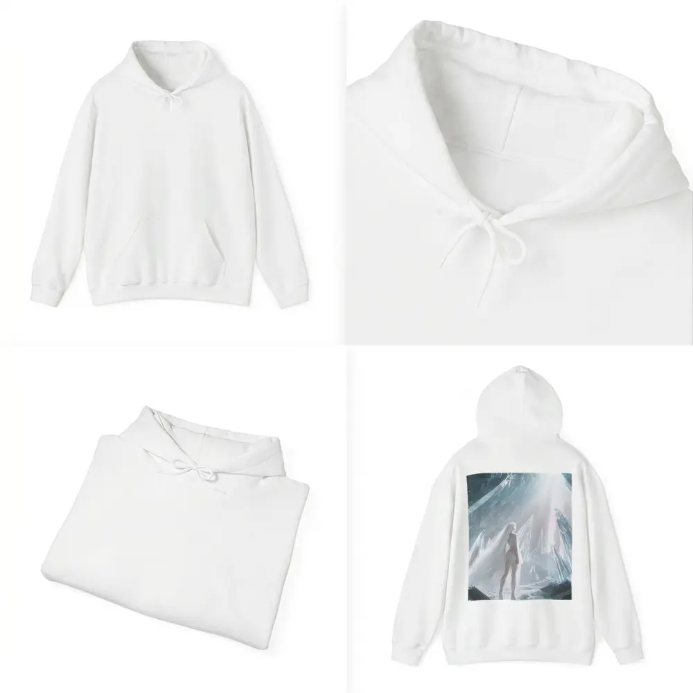White Figure Standing In Crystal Ice Cave – Hoodies