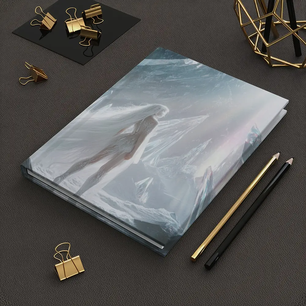 White Figure Standing In Crystal Ice Cave – Notebooks