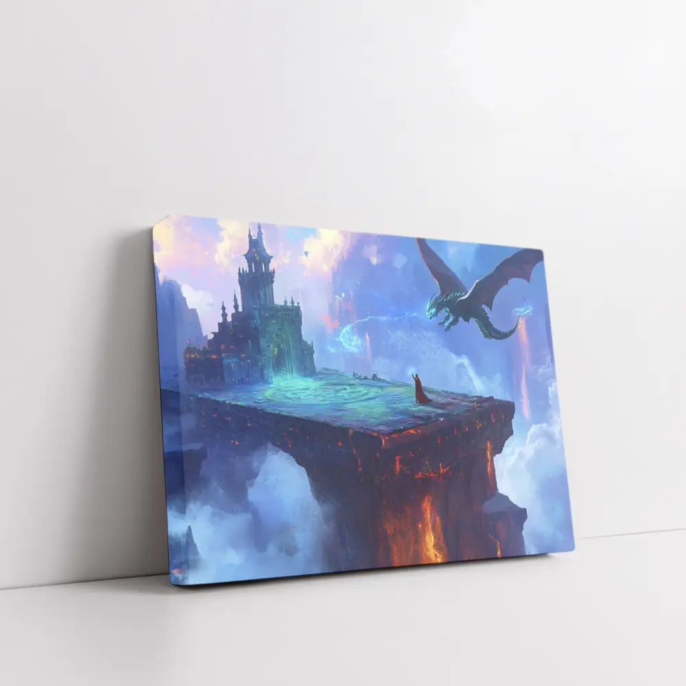Dragon Wizard Floating Castle Fantasy Art – Wall Art