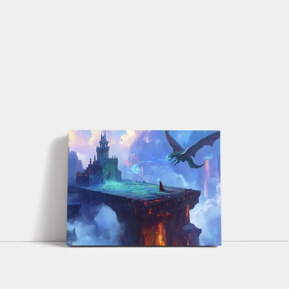 Dragon Wizard Floating Castle Fantasy Art – Wall Art