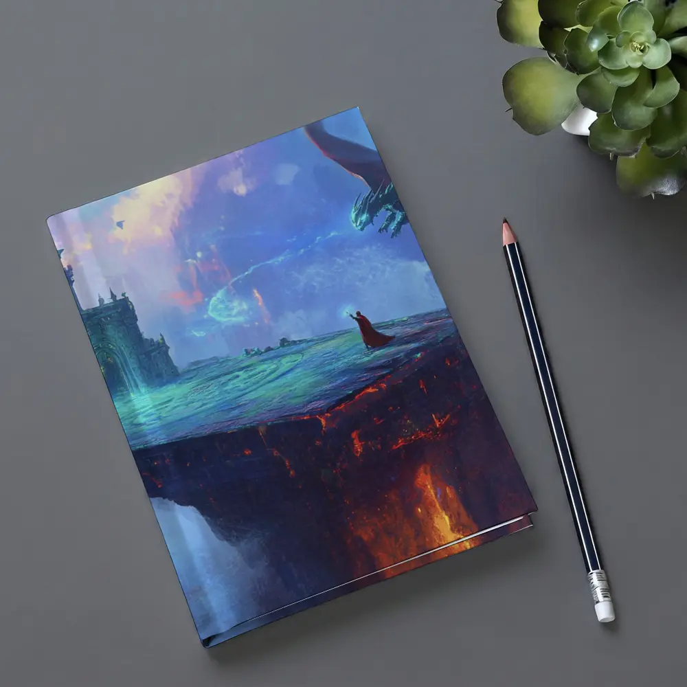 Dragon Wizard Floating Castle Fantasy Art – Notebooks