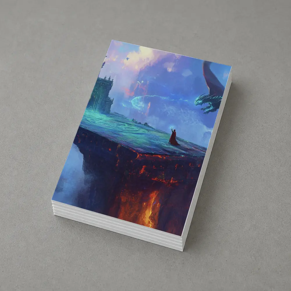 Dragon Wizard Floating Castle Fantasy Art – Postcards