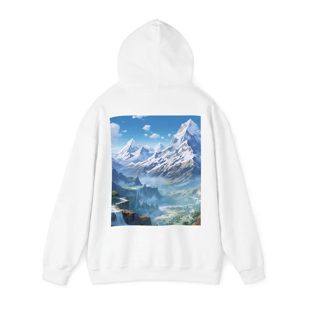Anime Mountain Valley Waterfall Landscape Art – Hoodies