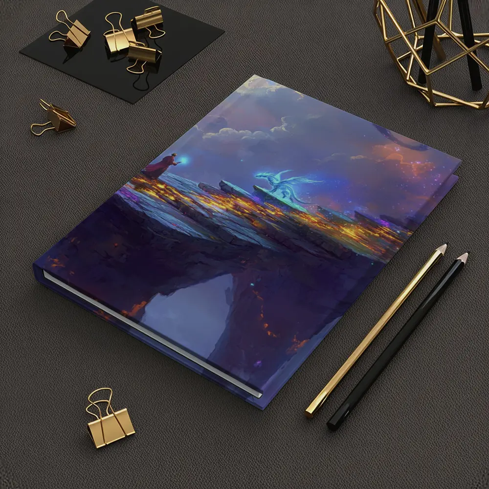 Fantasy Wizard Dragon Sky Bridge Art – Notebooks