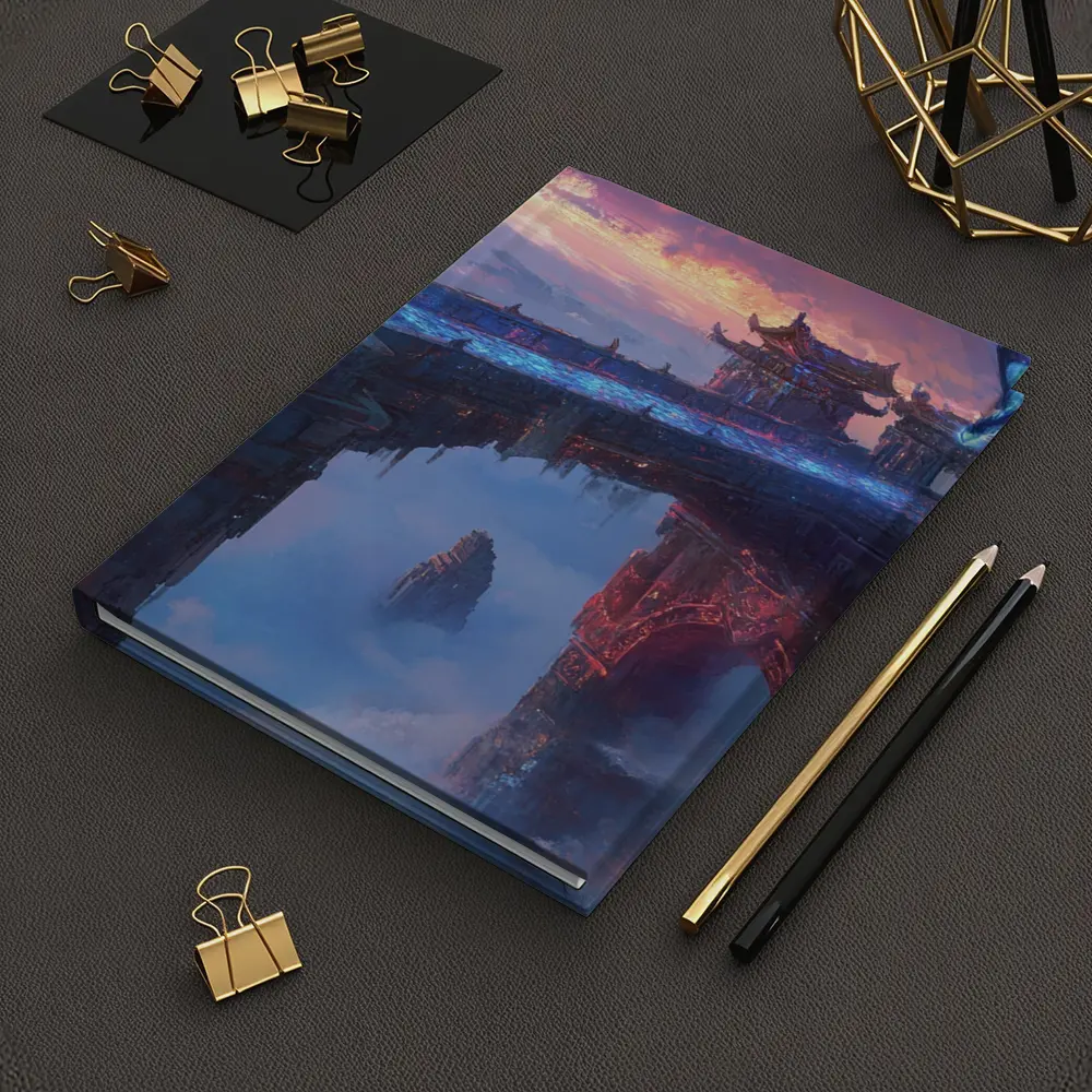 Dragon Flying Over Ancient Sky Fortress – Notebooks