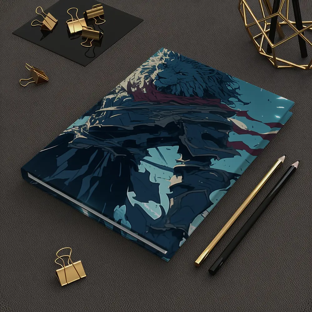 Anime Lion Warrior Red Scarf Battle Sky – Notebooks
