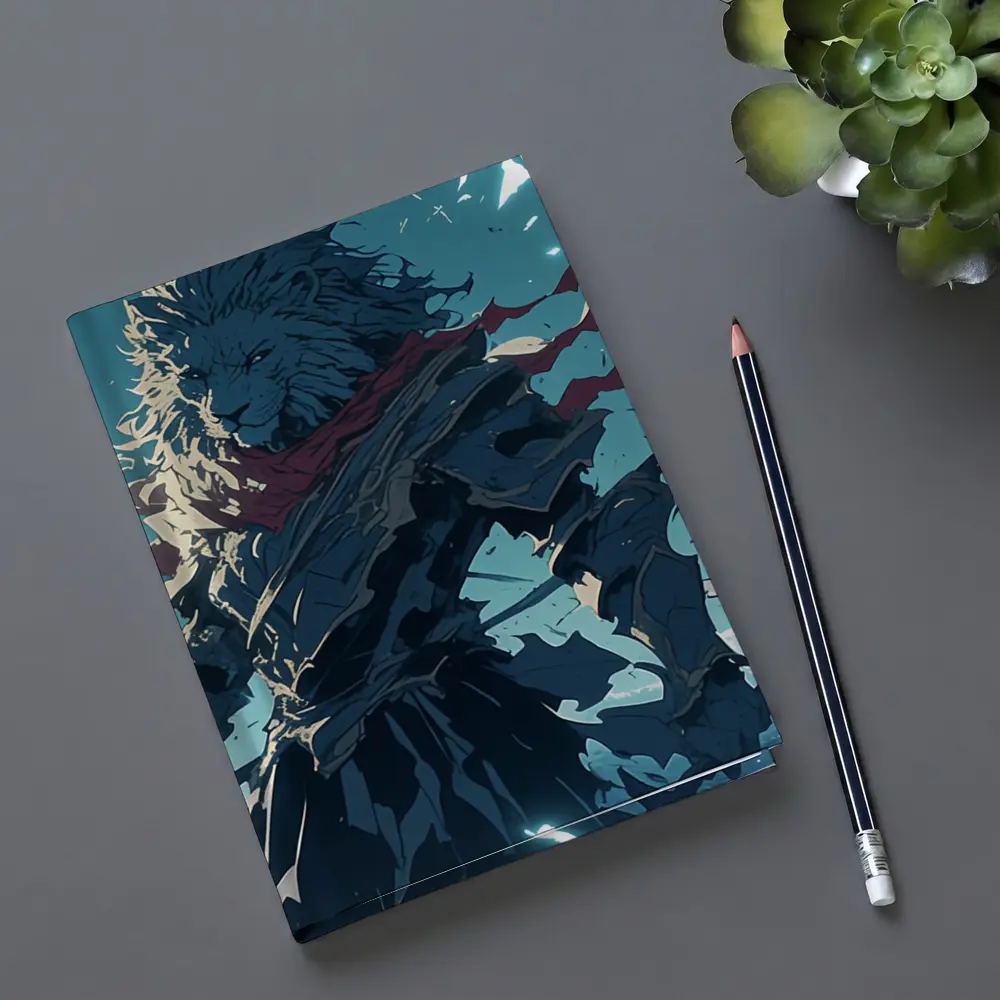 Anime Lion Warrior Red Scarf Battle Sky – Notebooks