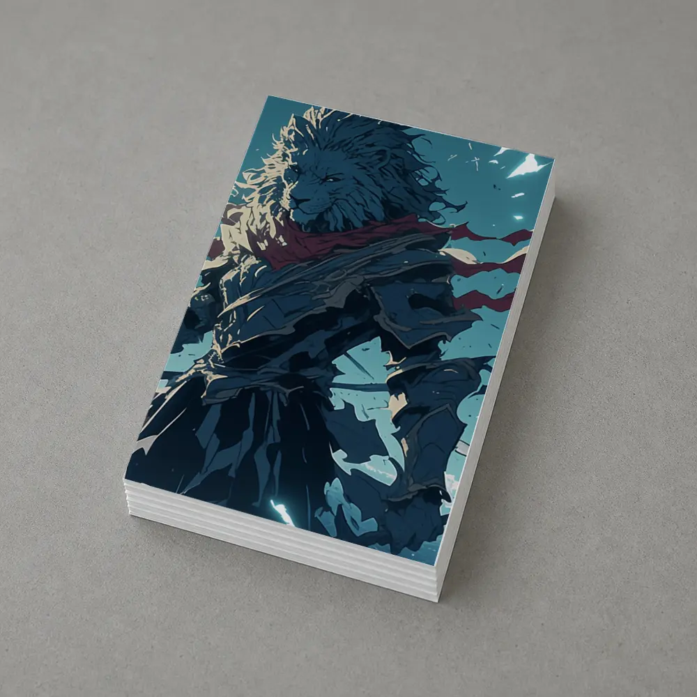 Anime Lion Warrior Red Scarf Battle Sky – Postcards