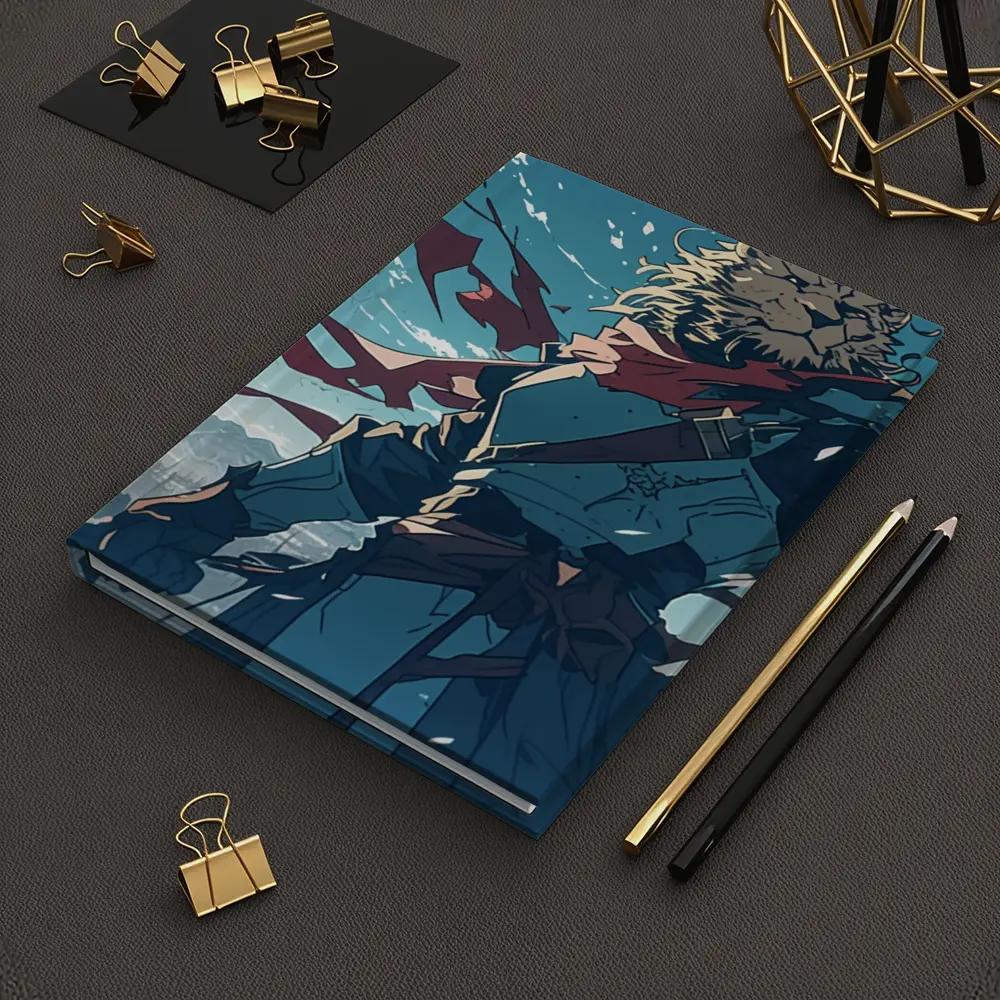 Lion Warrior Anime Art Snowy Battle Scene – Notebooks
