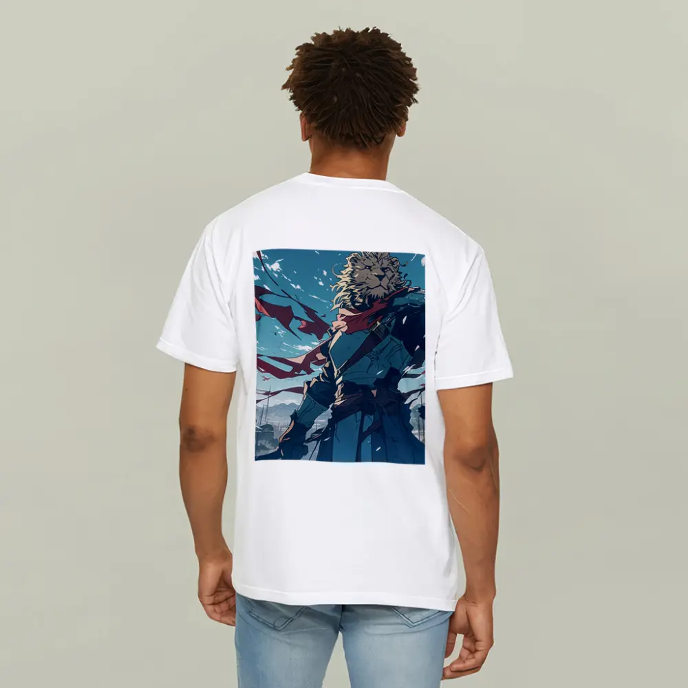 Lion Warrior Anime Art Snowy Battle Scene – T-Shirts