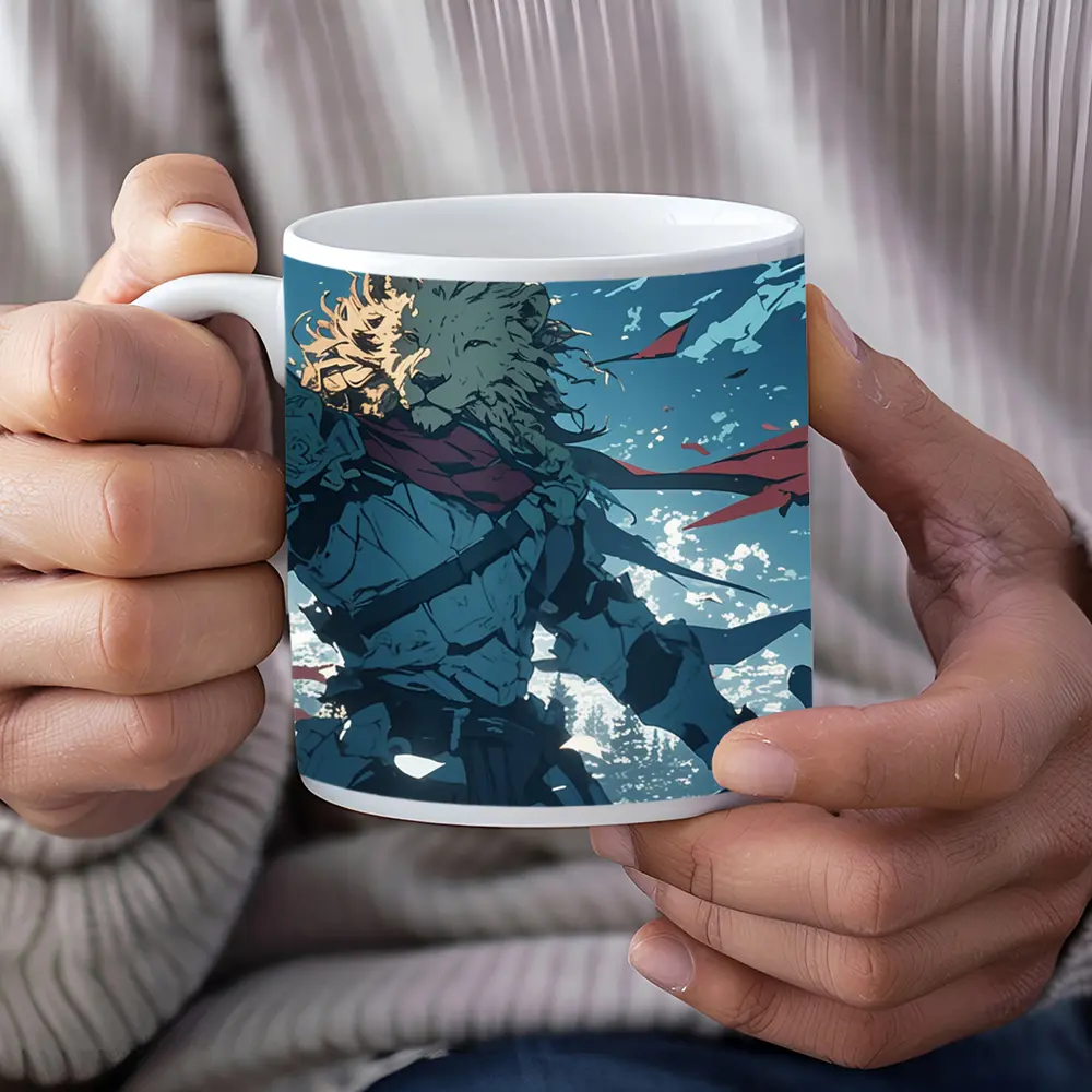 Lion Warrior Anime Knight Sky Battle – Mugs