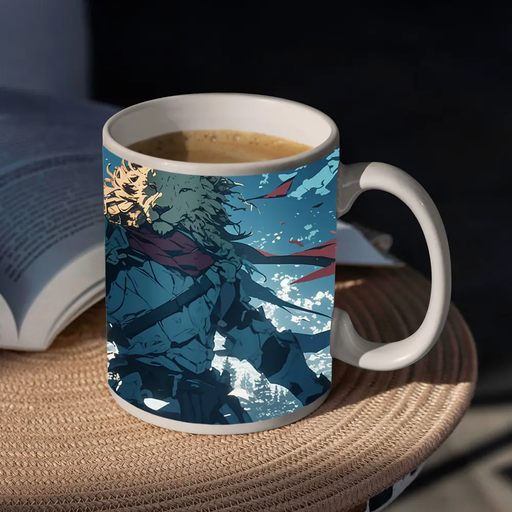 Lion Warrior Anime Knight Sky Battle – Mugs