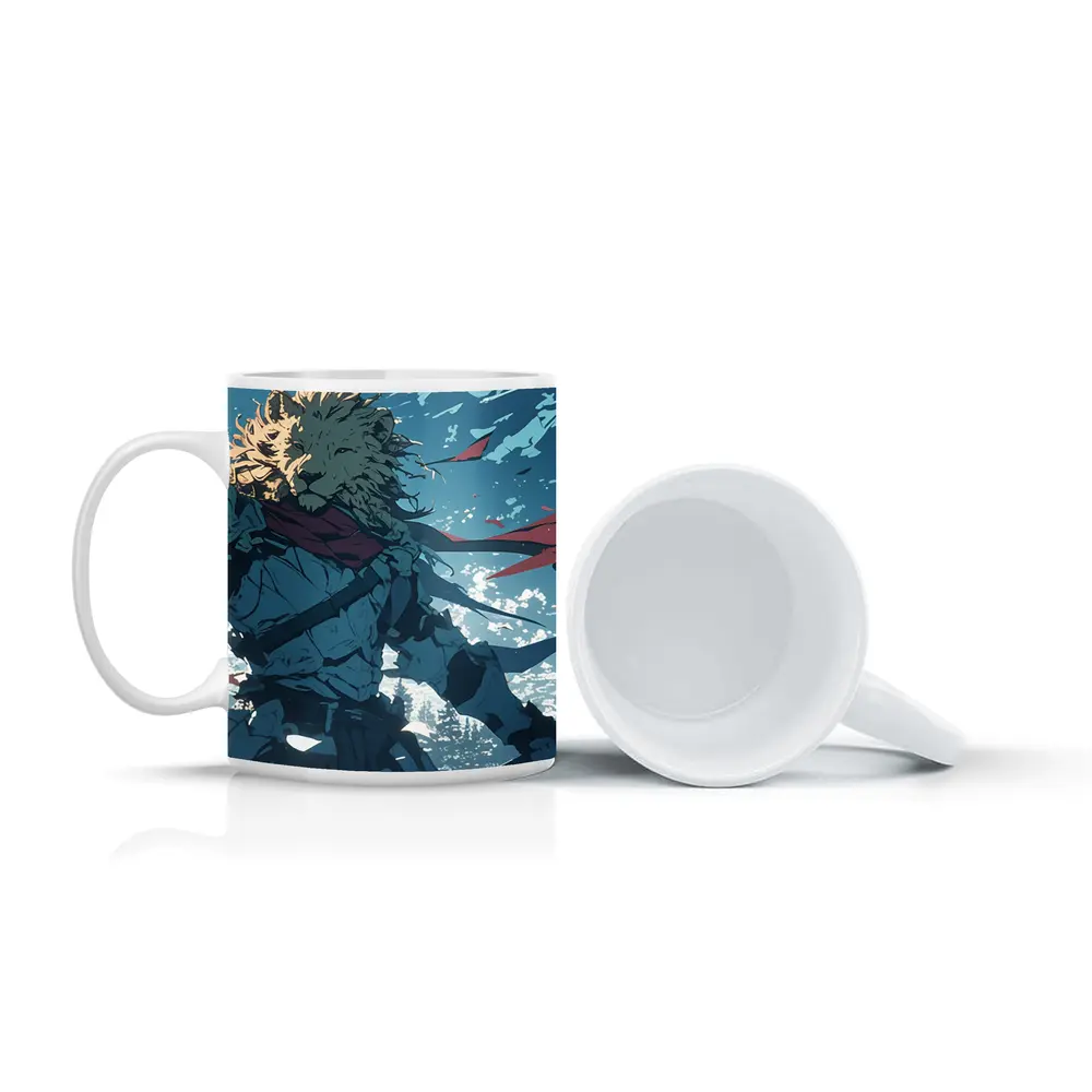 Lion Warrior Anime Knight Sky Battle – Mugs