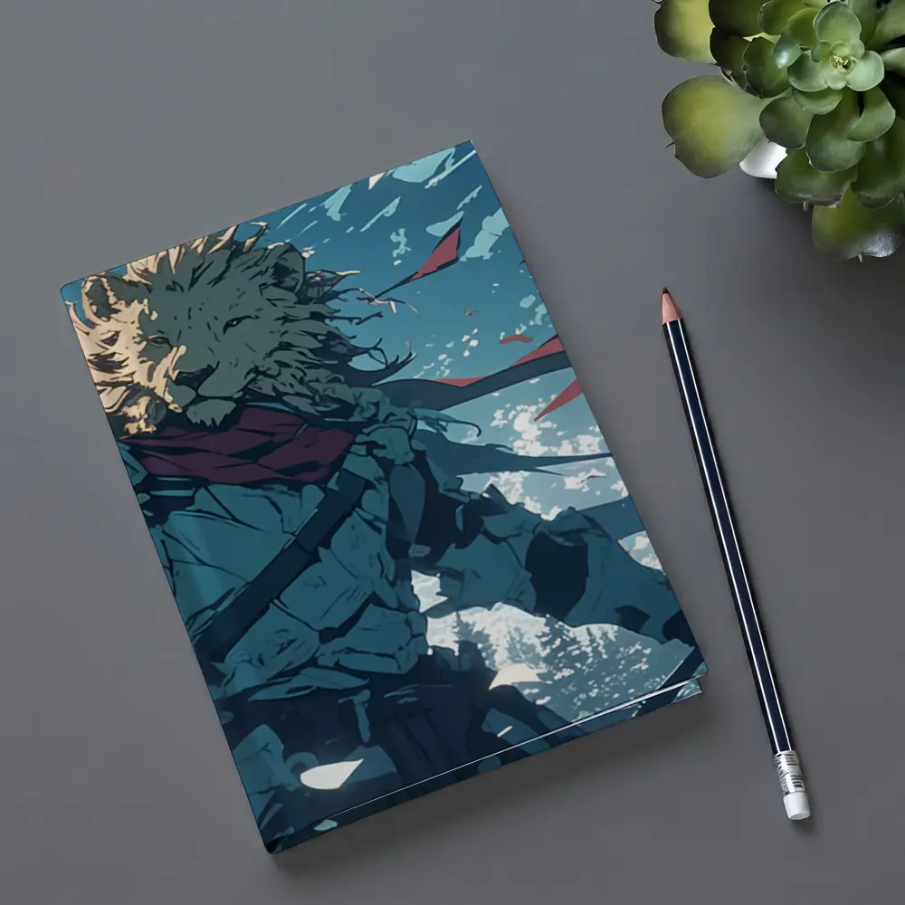 Lion Warrior Anime Knight Sky Battle – Notebooks