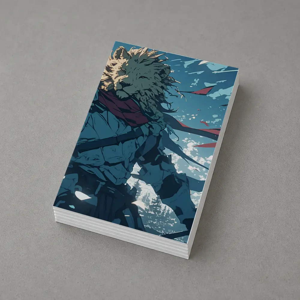 Lion Warrior Anime Knight Sky Battle – Postcards