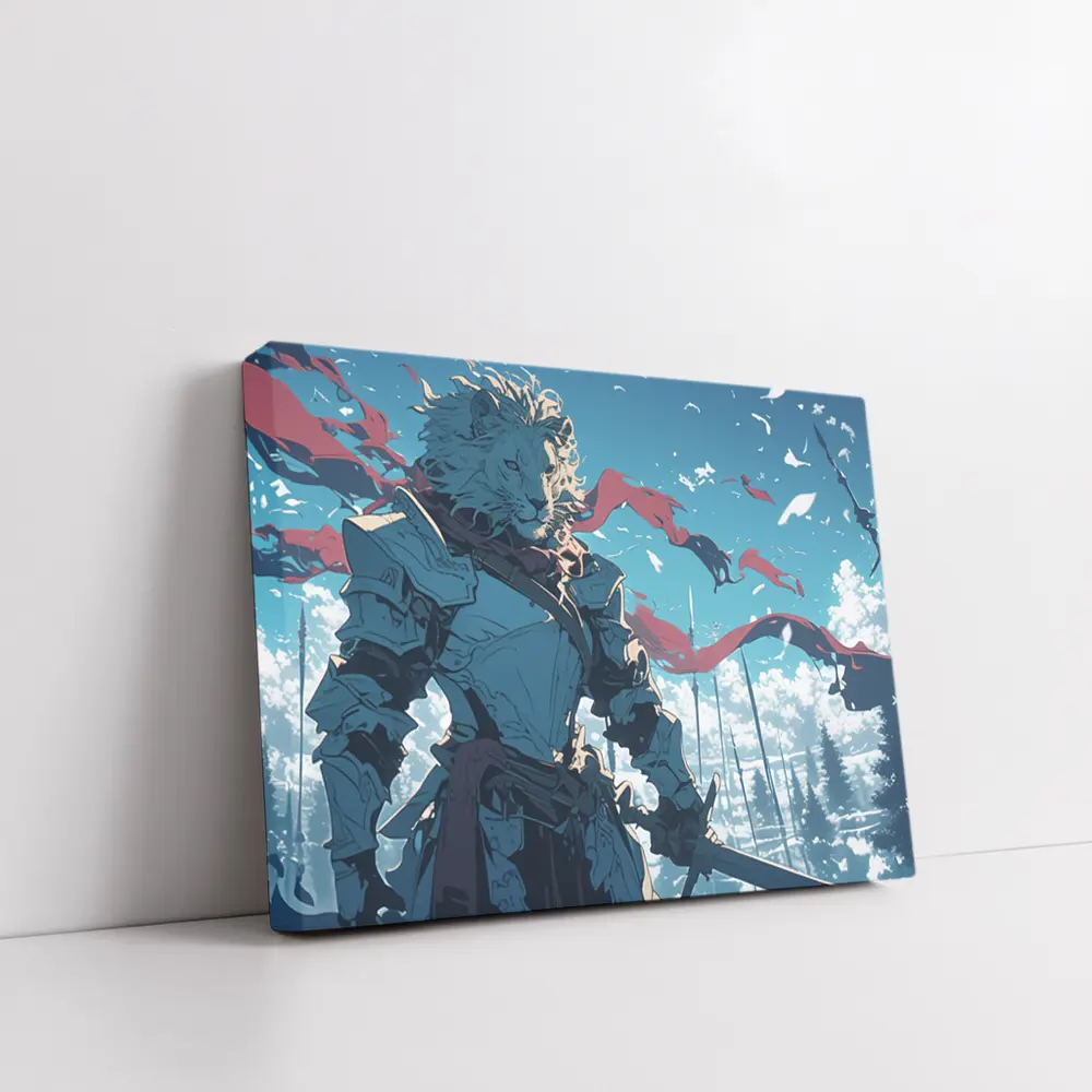 Anime Lion Knight Blue Sky Battle – Wall Art