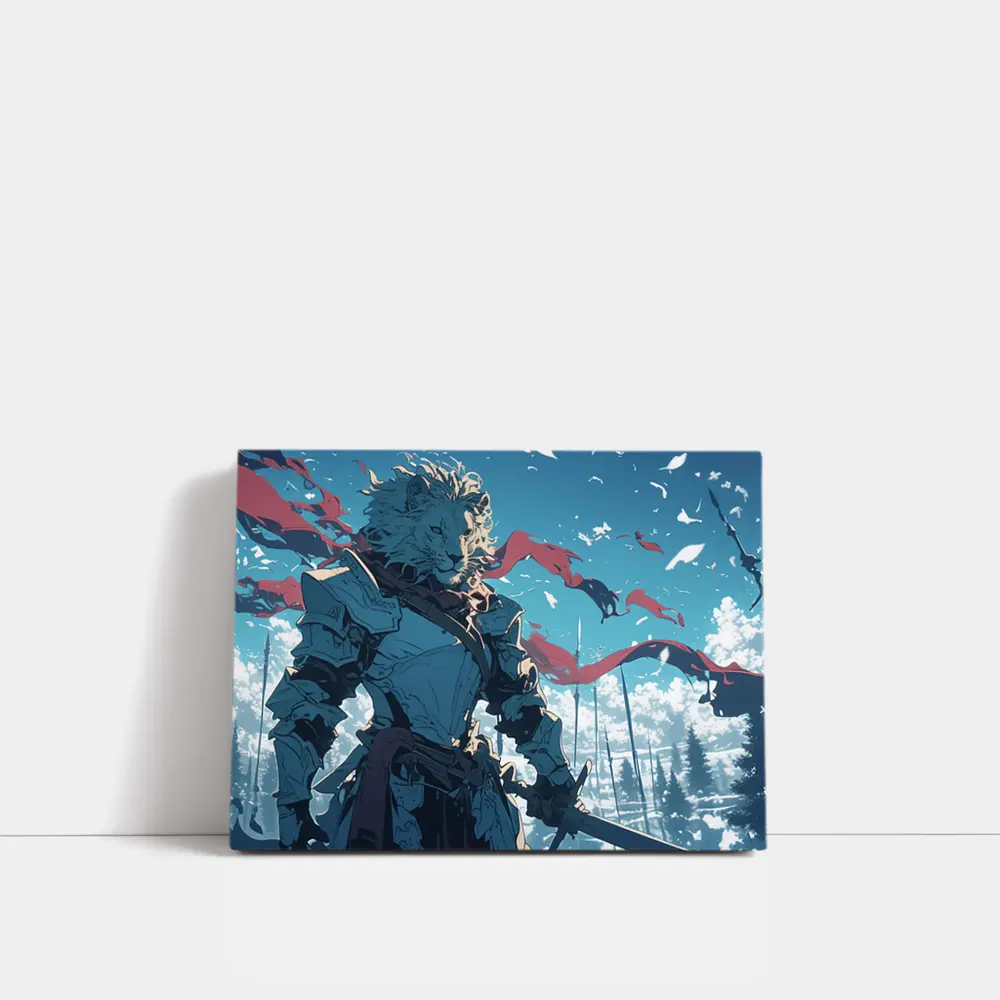 Anime Lion Knight Blue Sky Battle – Wall Art