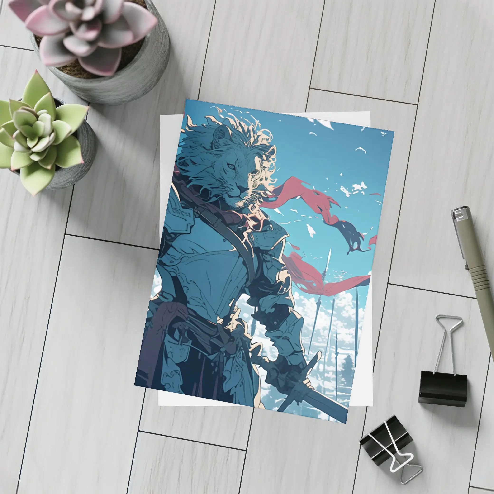 Anime Lion Knight Blue Sky Battle – Postcards