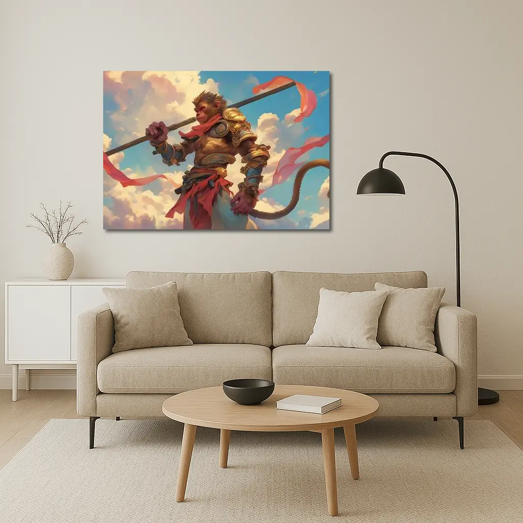 Sun Wukong Monkey King Clouds Fantasy Art – Wall Art