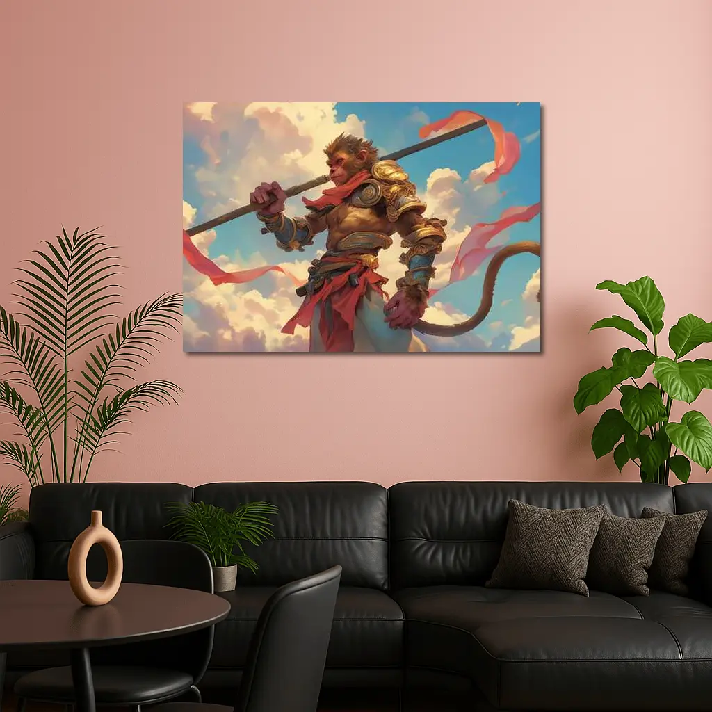 Sun Wukong Monkey King Clouds Fantasy Art – Wall Art