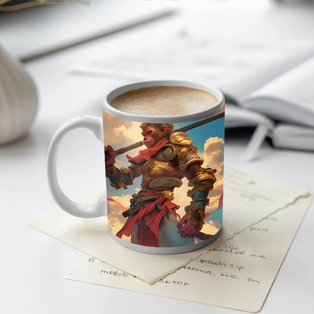 Sun Wukong Monkey King Clouds Fantasy Art – Mugs