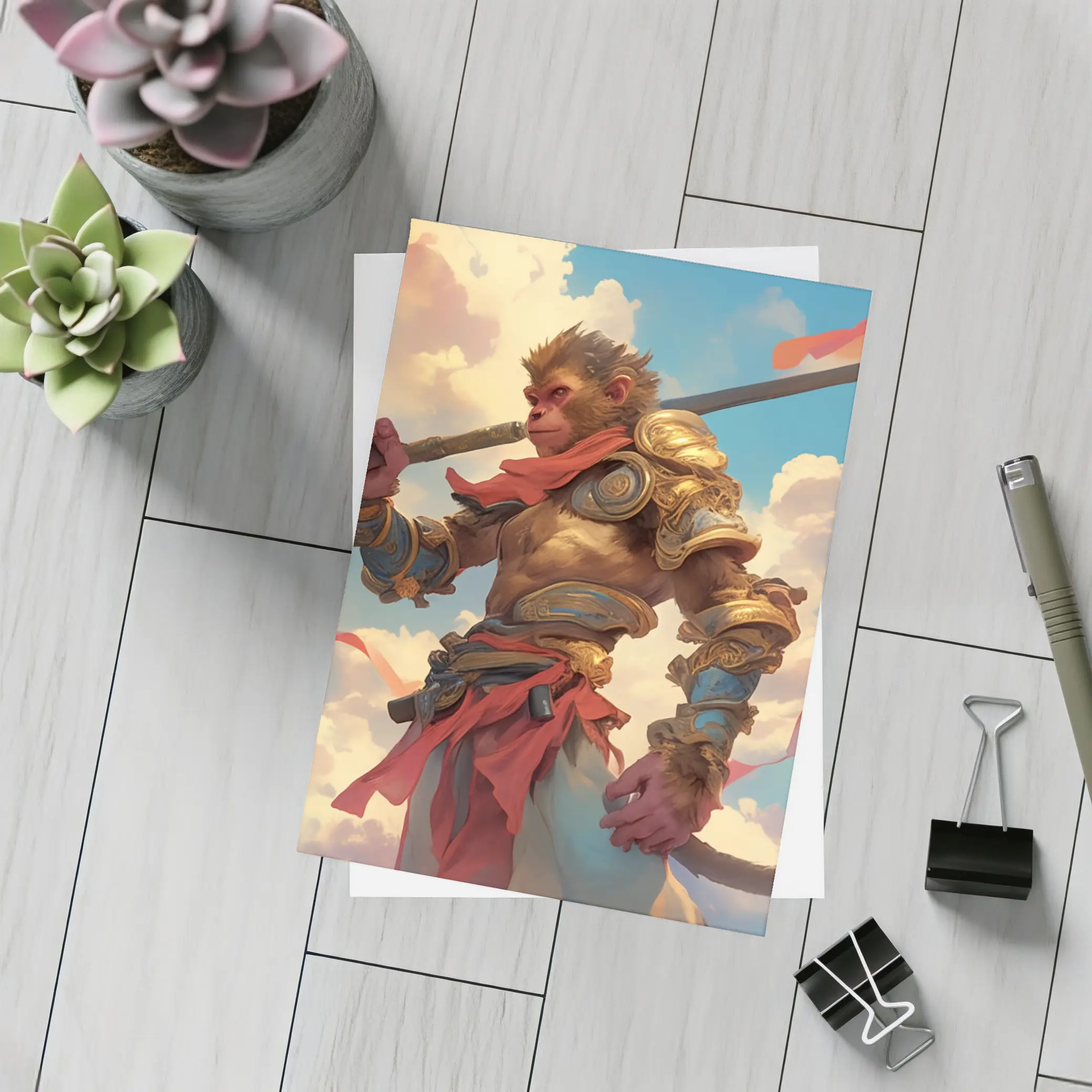 Sun Wukong Monkey King Clouds Fantasy Art – Postcards
