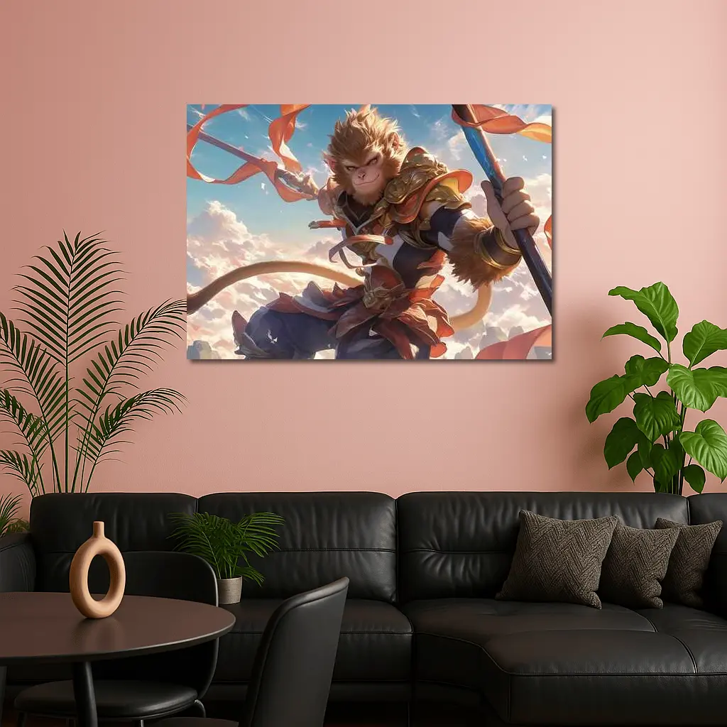 Sun Wukong Monkey King Clouds Fantasy Art – Wall Art